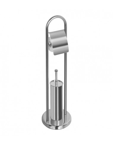 Set portarotolo con scopino inox - General Trade