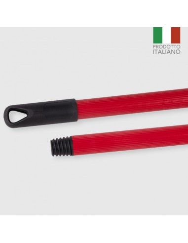 Manico metallo plastificato rosso cm 130 - Briantina