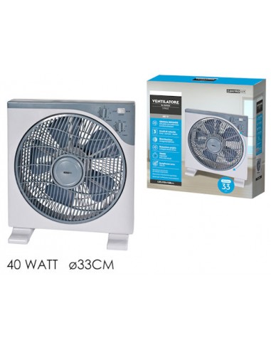 Ventilatore quadro 33 cm con timer 40w - General Trade