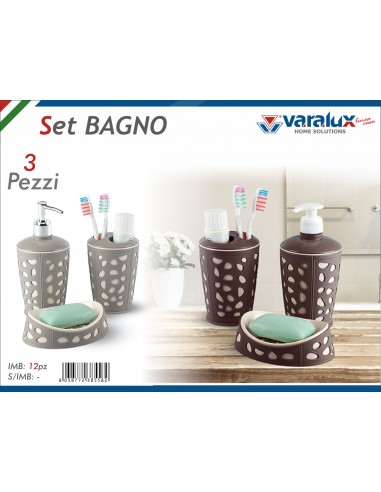 Set bagno 3 pz in plastica forato - Varalux