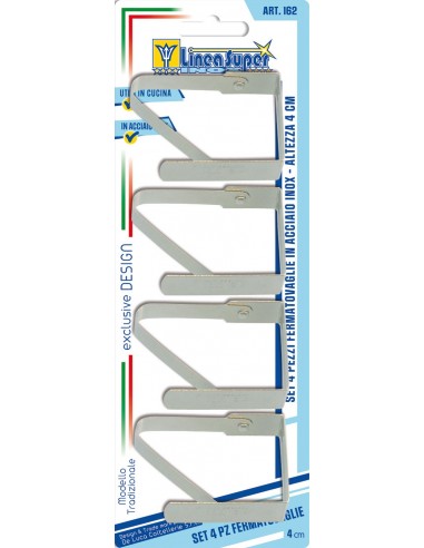 Set 4 fermatovaglie inox - De luca