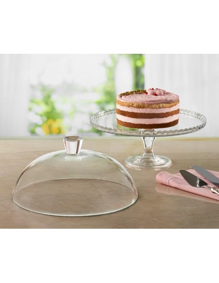 Patisserie Alzatina In Vetro Con Campana Diametro 32 Cm - Pasabahce