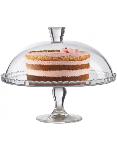 Patisserie Alzatina In Vetro Con Campana Diametro 32 Cm - Pasabahce