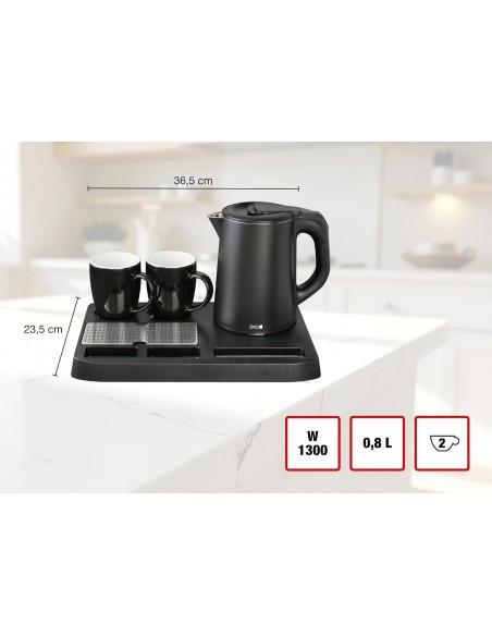 Set bollitore 0,8 lt con 2 tazze e vassoio - Kaufgut