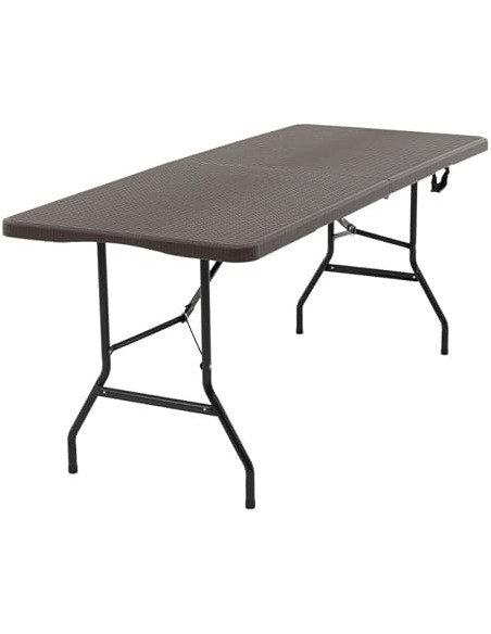 Tavolo pieghevole in Rattan 180x75x74 marrone - General Trade