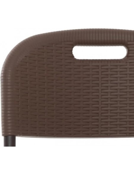 Sedia da giardino Richiudibile Effetto Rattan tortora, struttura in acciaio verniciato, salvaspazio, con maniglia