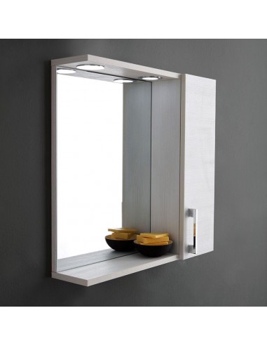 Specchio 1 anta in legno rovere bianco