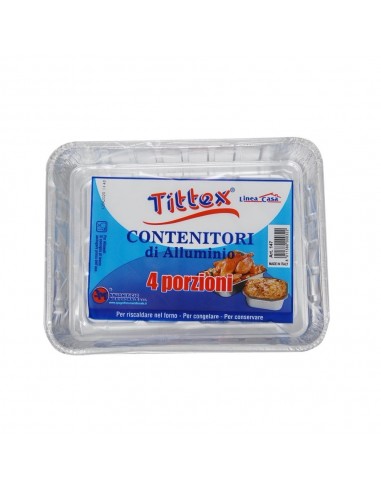 Contenitore alluminio 4 porzioni 3pz - Tittex