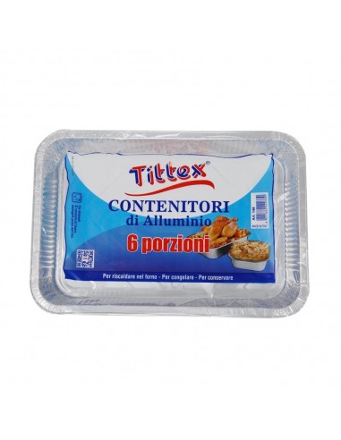 Contenitore alluminio 6 porzione 2 pz - Tittex